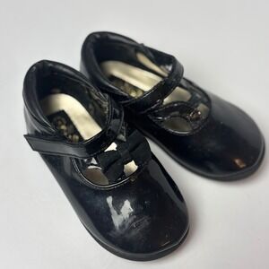 90's Small Steps Toddler Girls Black Patent Mary Jane Dress Shoes Size 5